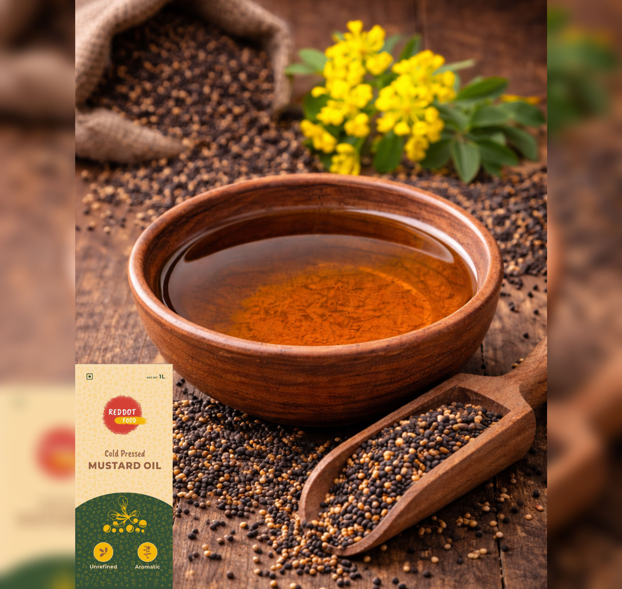 Order pure cold pressed mustard oil in Ireland. Traditional kachi ghani extraction, strong aroma, unrefined and ideal for authentic Indian cooking.